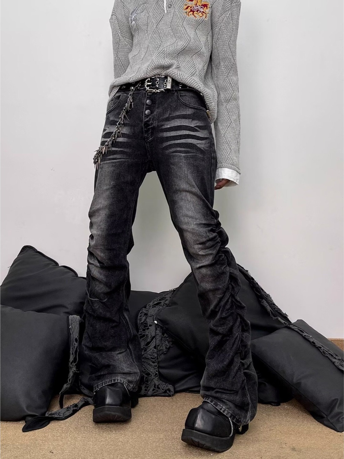 Yıkanmış Siyah Gri Erkek Slim  - Streetwear Brand Denim incelemesi ve fiyatı
