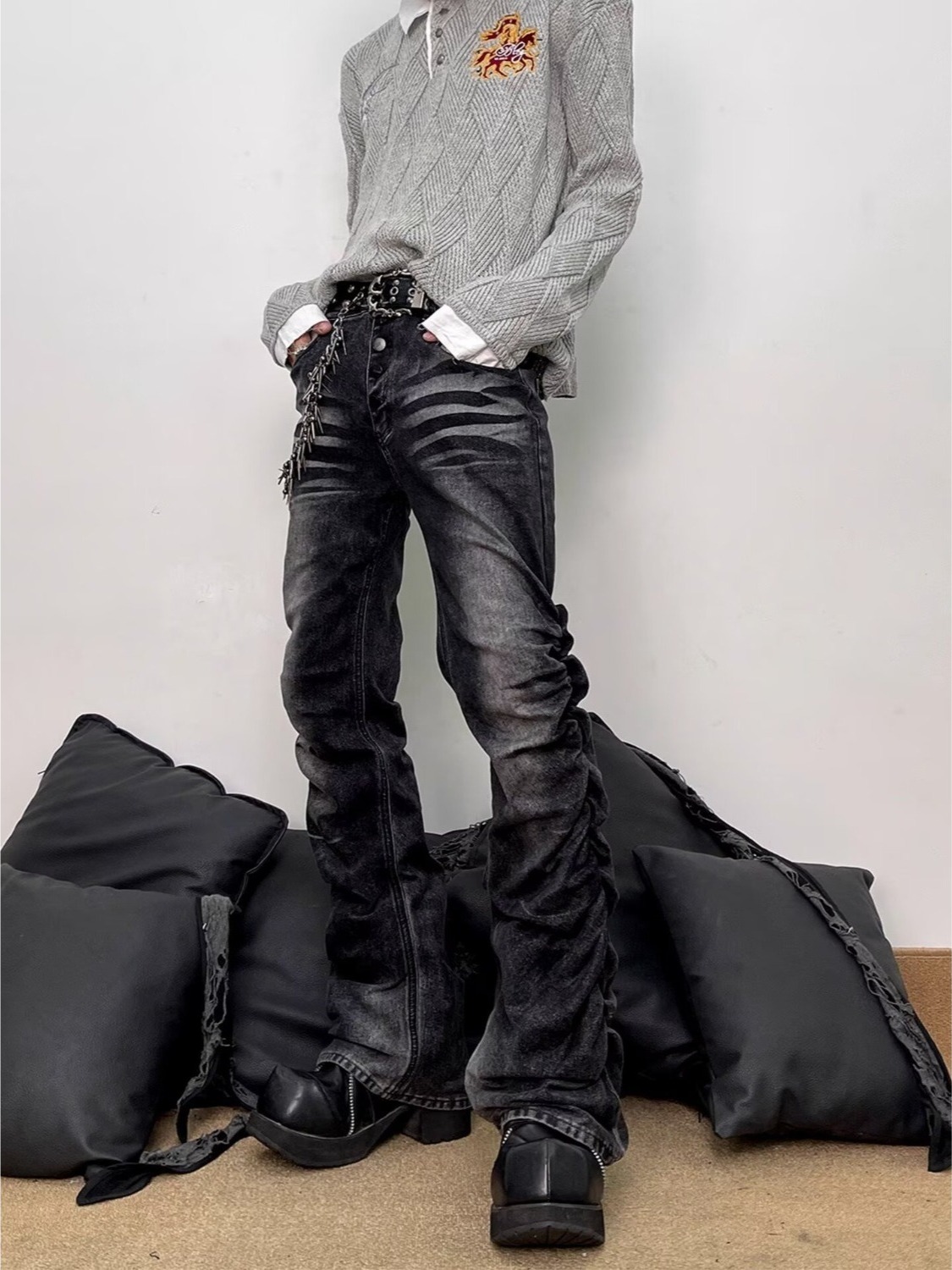 Yıkanmış Siyah Gri Erkek Slim  - Streetwear Brand Denim incelemesi ve fiyatı
