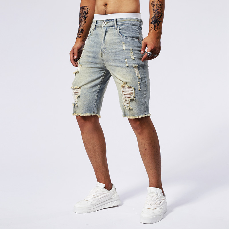 2025 yaz yeni erkek yırtık kot - Streetwear Brand Denim incelemesi ve fiyatı
