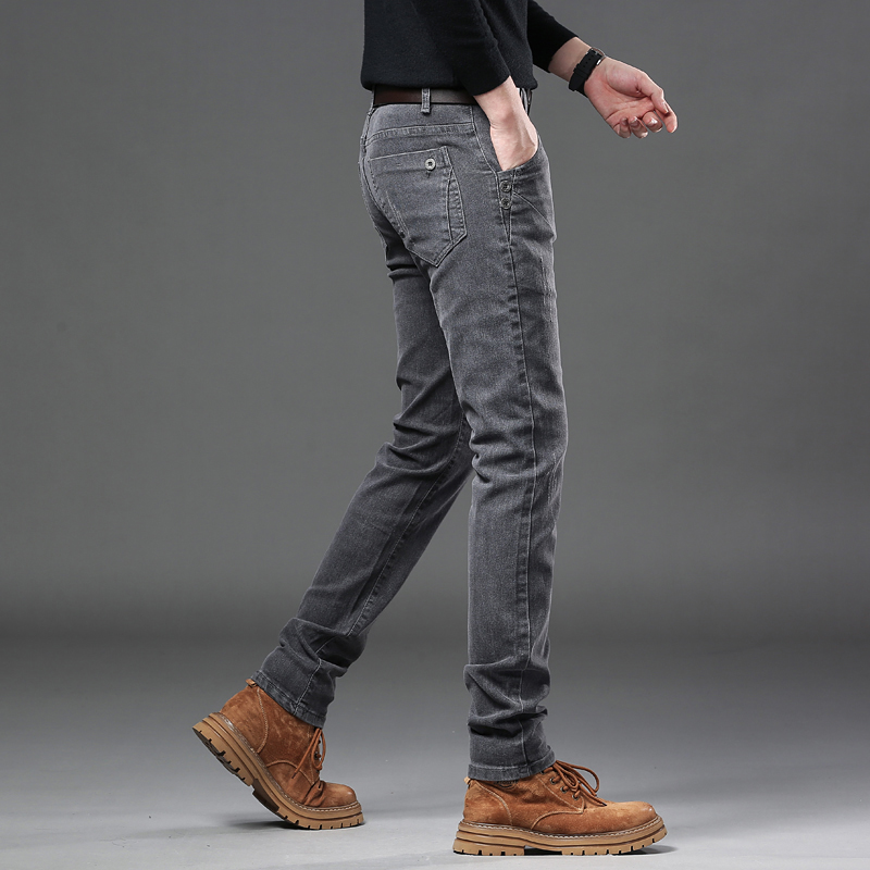 Yeni Saf Gri Kore Ince Kot erk - Streetwear Brand Denim incelemesi ve fiyatı